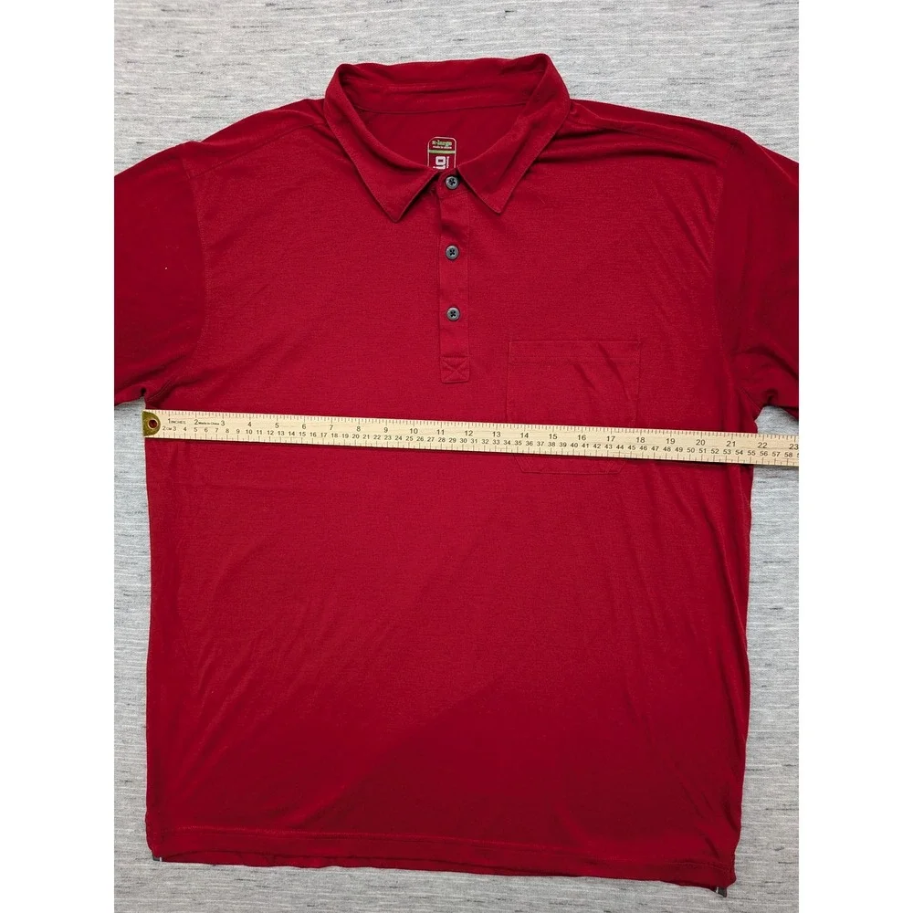 Stio Polo Shirt Pocket Casual Short Sleeve Red Extra Large XL‎ outdoors hiking